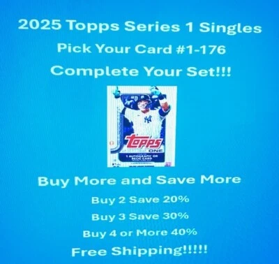 2025 Topps Series 1 Base Cards #1 - 175 - You Pick - Complete Your Set Free Ship - Image 1 of 4