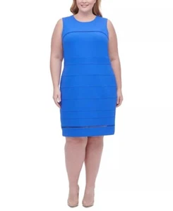 NEW TOMMY HILFIGER BLUE SHEATH  DRESS SIZE 18 W WOMEN PLUS $139 - Picture 1 of 1