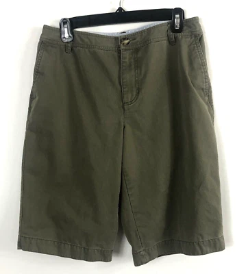 Women's Liz Claiborne Solid Olive Green Front Zip Pockets Shorts Size 8 Regular - Image 1 of 4