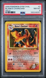 2000 POKEMON GYM CHALLENGE HOLO #2 BLAINE'S CHARIZARD - PSA 8 - Bild 1 von 2