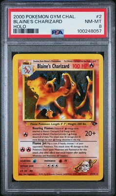 2000 POKEMON GYM CHALLENGE HOLO #2 BLAINE'S CHARIZARD - PSA 8 - Image 1 of 2
