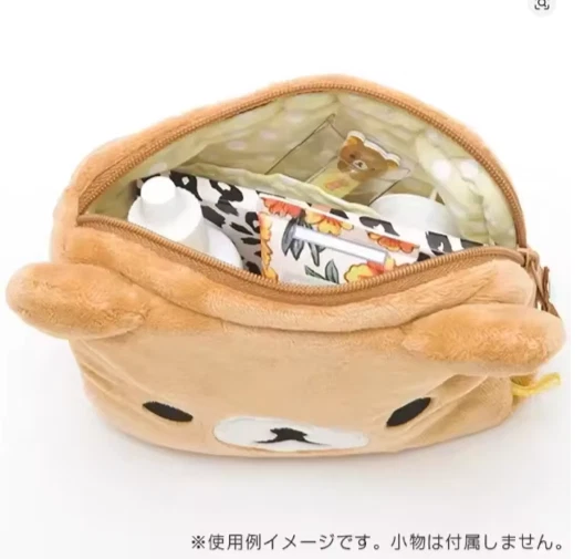 Bolsa de lápices de felpa Kawaii Rilakkuma organizadora de maquillaje estuche de oso de dibujos animados Foto 1 de 4