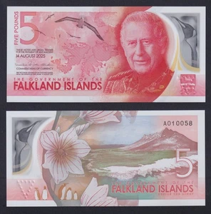Falkland Islands Banknote 5 POUNDS 2025 P.-W20 Polymer FDS/UNC - Picture 1 of 2