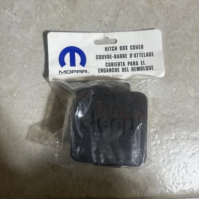 Mopar 82208453AB Black Hitch Cover for 2" Receivers w Jeep Logo - Image 1 of 2