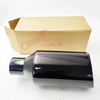 PUNTA DE ESCAPE NEGRA GRANDE PARA DODGE DURANGO 5 pulgadas 2,5 pulgadas entrada 12 pulgadas L ángulo doble pared Foto 1 de 4