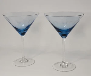 Waterford Marquis Bicchieri Martini Blu a Pois Grandi Fuori Produzione Set di 2 - Foto 1 di 8