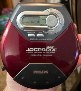 Philips Lettore CD Jogproof AX5123/17 45 ESP Digital Dynamic Bass Boost Rosso Funziona - Foto 1 di 5