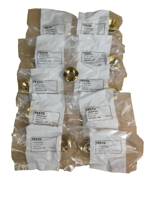 Lot of 11 Festo D-1/2L-3/4A Brass Reducing Bush & Seal 1/2" x 3/4"BSP 3588 * - Image 1 of 4