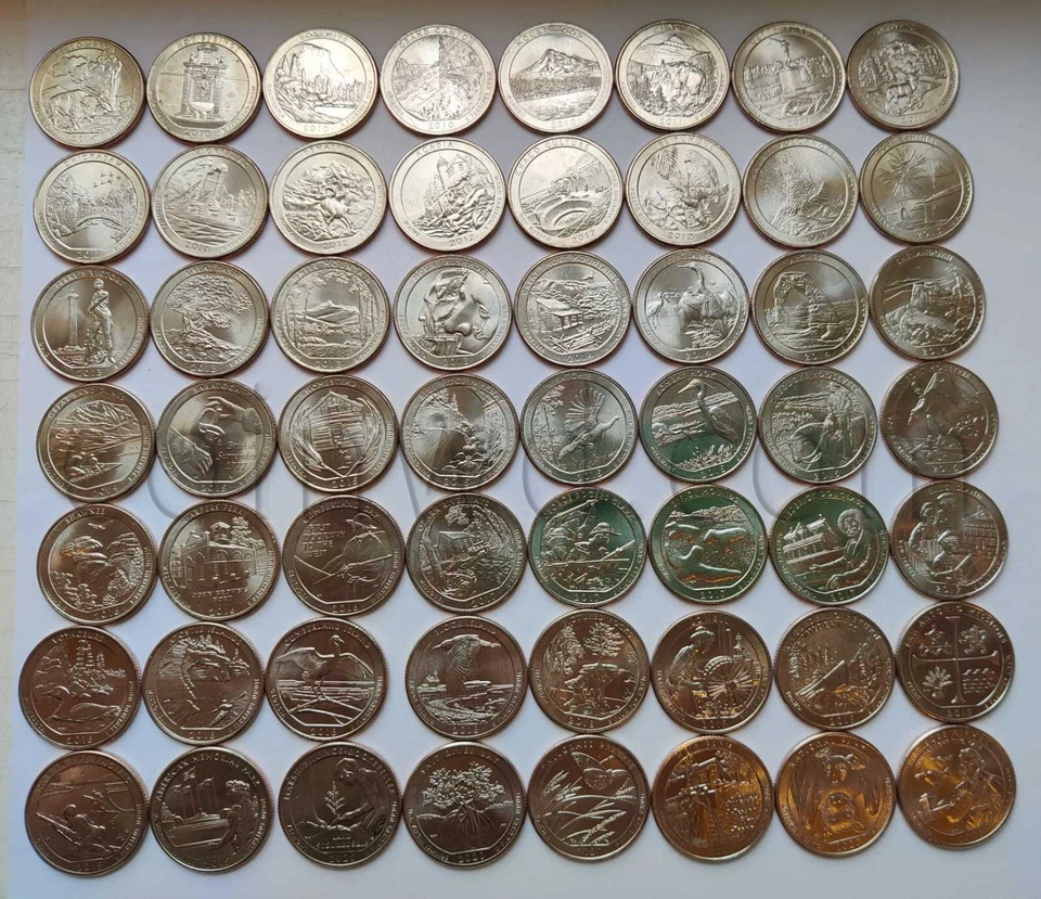 USA 56 coins 2010-2021 full set America the beautiful (National parks)UNC(#8172) - Image 1 of 1
