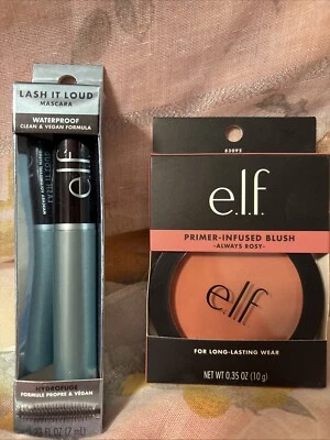 ELF Primer-Infused Blush, Always Rosy & Lash It Loud Black Mascara Both New - Image 1 of 4