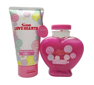 Swizzels Love Hearts Sweet Duo Shower Wash & Sugar Scrub Gift Set - Picture 1 of 2