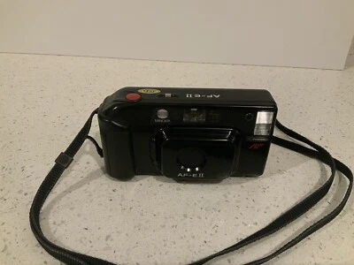Minolta AF-E II 35mm Film Point and Shoot Camera Black With Lithium Battery VGC - Image 1 of 4