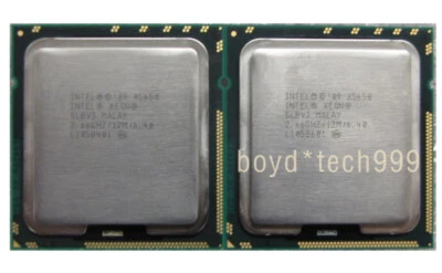 Matching pair Intel Xeon X5650 CPU SLBV3 2.66 GHz 6 Core Socket LGA1366 Processo - Image 1 of 4