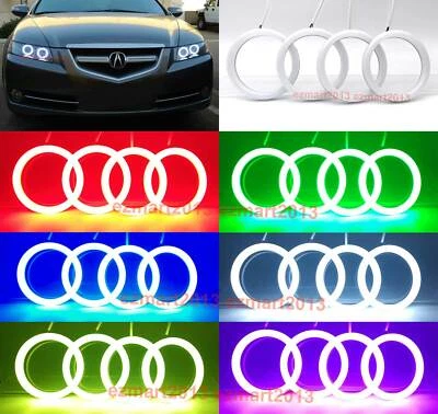 Anillo halo algodón RGB para Acura TL 07 08 faro LED ojo de ángel bluetooth DRL Foto 1 de 4