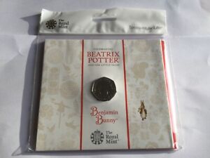 2017 Beatrix Potter Benjamin Bunny 50p Coin Royal Mint Pack New And Sealed BUNC