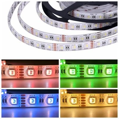 DC12V 24V 5M LED 5050 RGBW RGBWW 60leds 4in1 chip LED Flexible Tape Strip Light - Image 1 of 4
