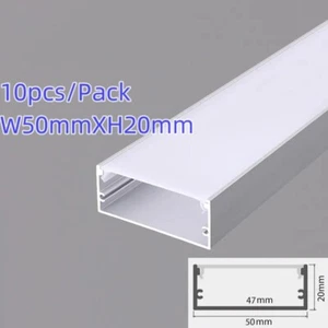 10Pcs 3.28ft/1M each Aluminum Profile Channel Holder for LED Strip Light + Cover - Picture 1 of 13