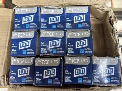 10 Pack TCP LED Dimmable Bulb 6.5W 3000K 500 Lumens 40° Flood LED712VMR16V30KFL - Image 1 of 3
