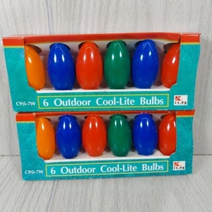 Vintage Kmart Replacement Christmas Light Bulbs 2 Packs Of 6 C 9 1/4 7 W NEW - Picture 1 of 7