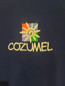 Vintage Y2K 00s Cozumel Mexico Navy Crewneck Sweatshirt Unisex M Embroidered  - Bild 1 von 5