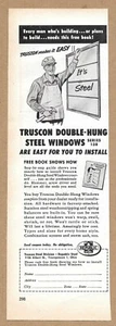 Truscon Double Hung Steel Windows Print Ad Advertisement 1954 - Picture 1 of 2