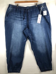 YMI Jeans USA Kozy Fit Jogger Pants Med-Wash Mid Rise Ankle Elastic Waist/string - Picture 1 of 12