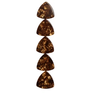 100 púas de guitarra de triángulo redondeado en blanco pesado de 0,96 mm plectrums oro perla - Imagen 1 de 4