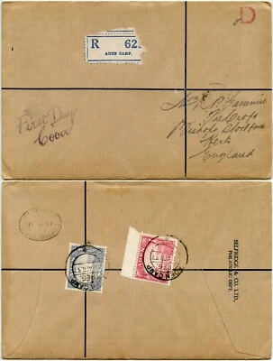 ADEN CAMP 1937 DHOW FIRST DAY COVER 3A + 3 1/2A SELFRIDGES ENVELOPE VFU - Image 1 of 3