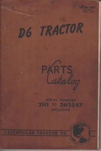 Caterpillar D6 Tractor Parts Catalog Serial # 2H1 to 2H3247 Form 8467 MN1392 - Picture 1 of 4