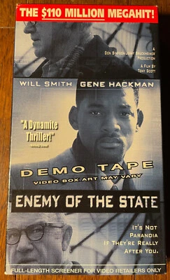 Enemy of the State VHS 1999 Will Smith Gene Hackman Demo Tape - Image 1 of 4
