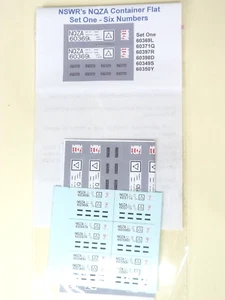 HO Scale NSWR NQZA-1 container flat thin film decals. ALPS printed in Australia - Picture 1 of 4
