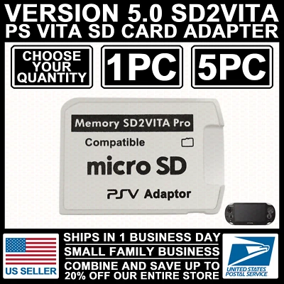 Adaptador profesional de tarjeta de memoria Micro SD a Vita V5.0 SD2VITA para PS PSV 1000/2000 V 5.0 Foto 1 de 4