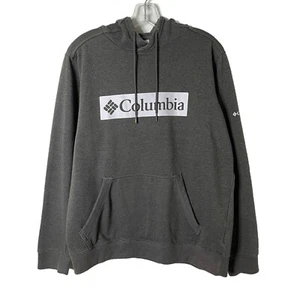 Sudadera con Capucha Columbia Para Hombre L Gris y Blanco Logo Pullover Manga Larga Con Capucha - Imagen 1 de 7