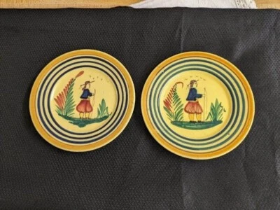 Vtg. Hb Quimper plates; two set, France, 176. - Image 1 of 4