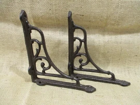 Antique Style Vine Shelf Brace Wall Brackets Cast Iron Metal Corbels 6" X 6 1/2" Cover