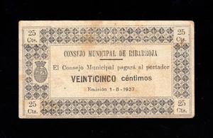 F.C. RIBARROJA (VALENCIA) , 25 CENTIMOS , EBC- . - Picture 1 of 2