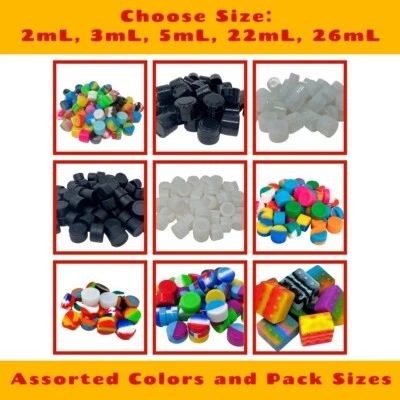 Silicone Containers Mix Colors Food Storage Jewelry Non Stick-Pick your Size - Image 1 of 2