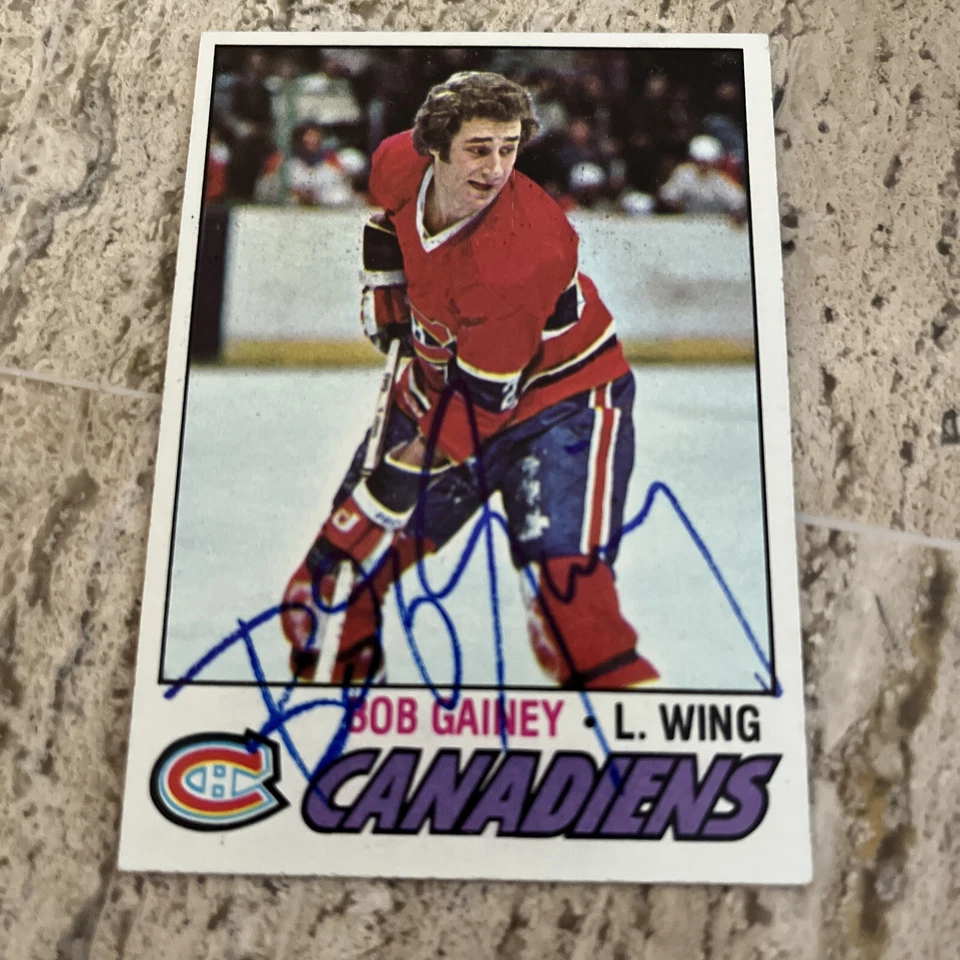 1977-78 Topps - #129 Bob Gainey signed auto - Image 1 of 1