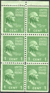 US Scott #804b booklet pane, 2 1/2 mm. MNH - Picture 1 of 1