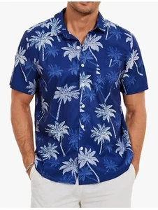 Hawaiian Shirt for Men Beach Shirts Button Down Stylish Summer Sleeve Shirt 3XL - Picture 1 of 6