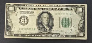 Extremely Rare Low Serial * Star Note * 1928 $100 Bill Federal Reserve Bill Note - Picture 1 of 2