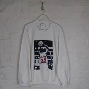 Michael Jordan Basketball Crew Neck White Sweatshirt Top by Actual Fact - Picture 1 of 4