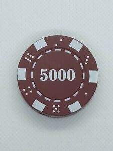 Brown 5000 Casino Chip Cigarette Lighter Side Swipe Butane G.W.O Great Condition