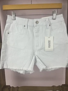 NWT Zenana Size Small 3.5” Inseam White Cutoff Shirts - Picture 1 of 4