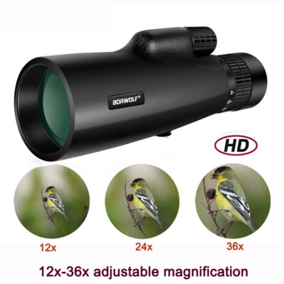 12-36X50 Telescope Prism Optical Lens Hunting Birdwatching Monocular Light Night - Image 1 of 4