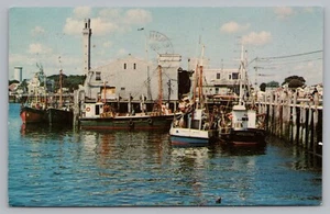 Postcard Cape Cod Massachusetts Commercial Fishing Fleet Provincetown Harbor - Picture 1 of 2