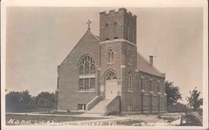 antique   ELLIOTT   IL   LUTHERAN CHURCH  Azo  REAL PHOTO postcard RPPC - Picture 1 of 2