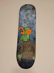 Original Acrylic Painting On Skate Deck 2021 Guy Flipping The Bird By Travis T. - Picture 1 of 2