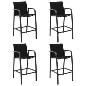 2/4x Patio Bar Chairs Textilene Dining Chairs Set Garden Black/Gray vidaXL - Picture 1 of 28