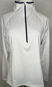 Vineyard Vines Performance 1/2 Cremallera Mujer Talla Mediana Blanco Nuevo Con Etiquetas Logo - Imagen 1 de 17